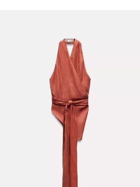 zara flowy halter top size M